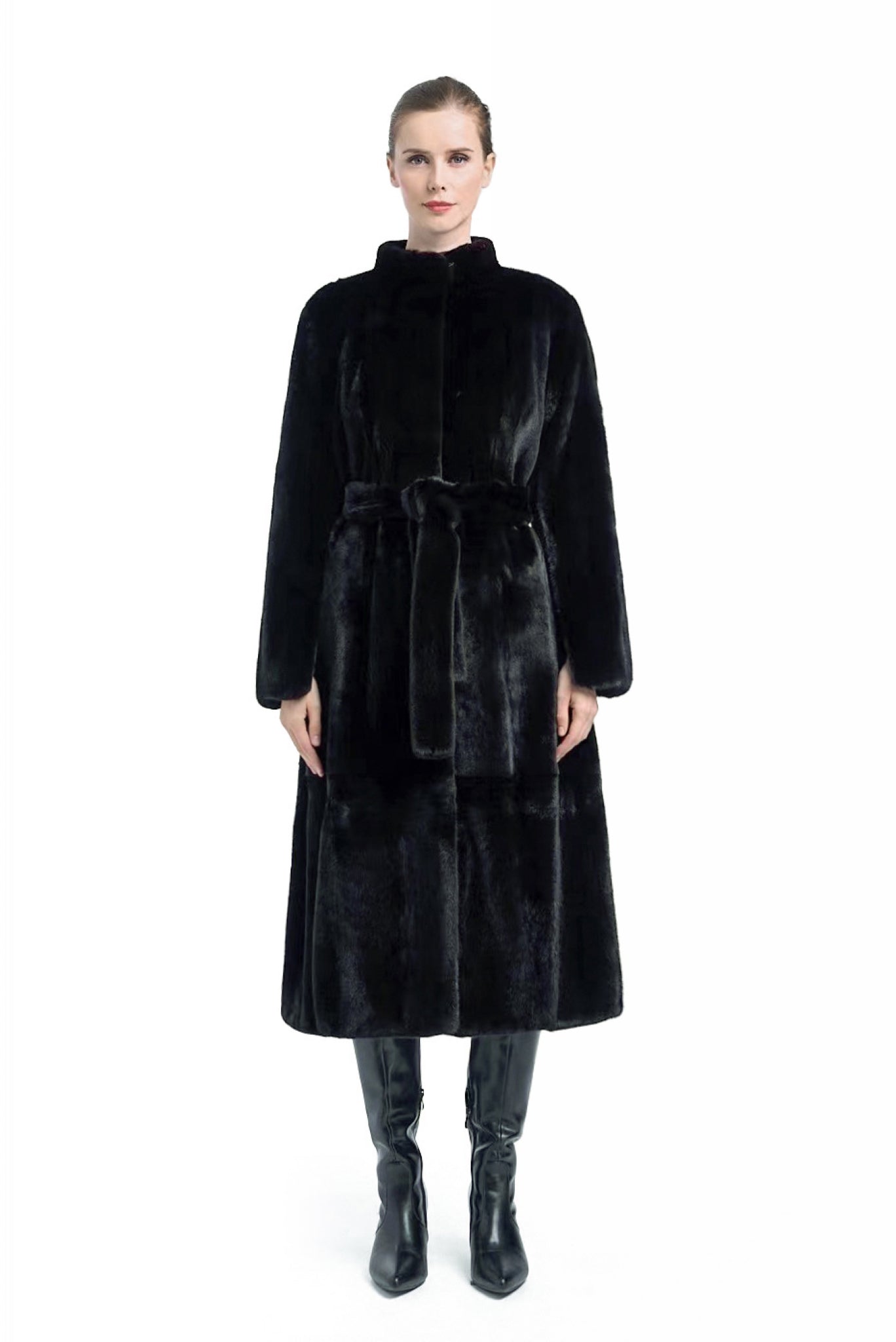 Elegant Mink Fur Coat  With Hood - The Ultimate Statement Piece