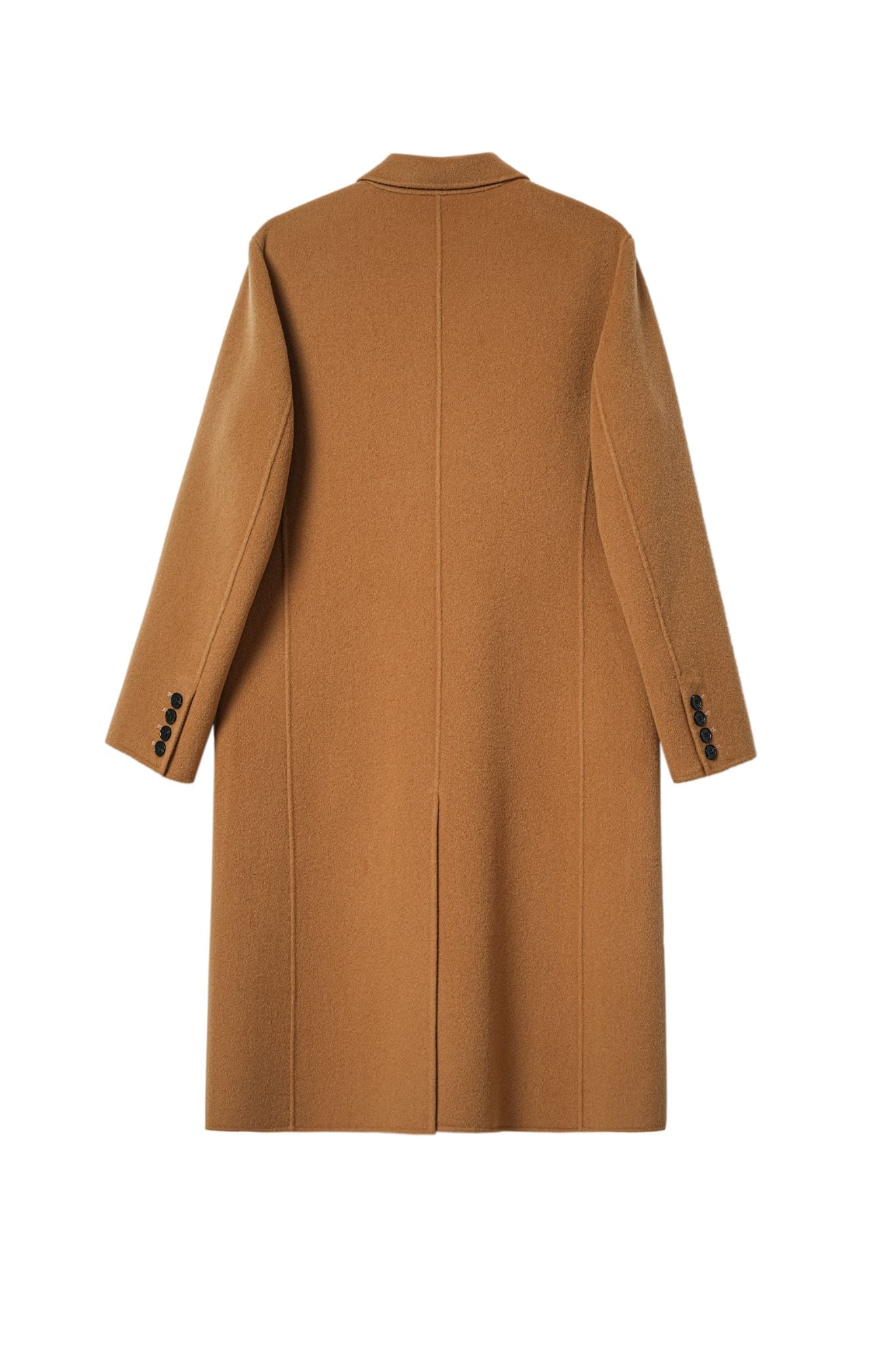 Classic Double-Breasted Cashmere Coat in Camel