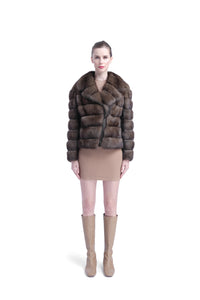 Elegant Short Sable Fur Coat