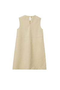 Sleeveless Solid Color Dress Slim and Elegant Leather Skirt for Women