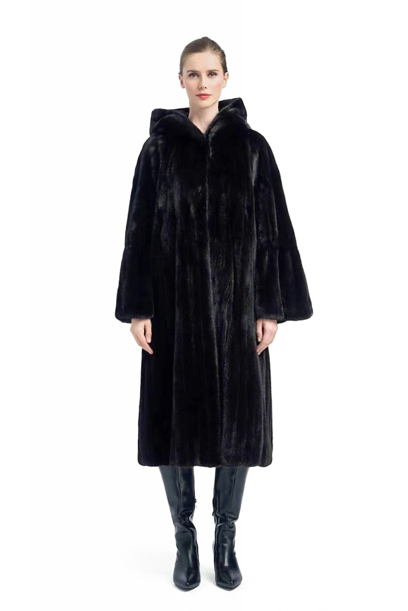 Gorgeous Women's Hooded Mink Fur Coat - Stay Cozy and Stylish All Winter Long