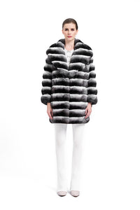 Elegant Women's Long Chinchilla Fur Coat