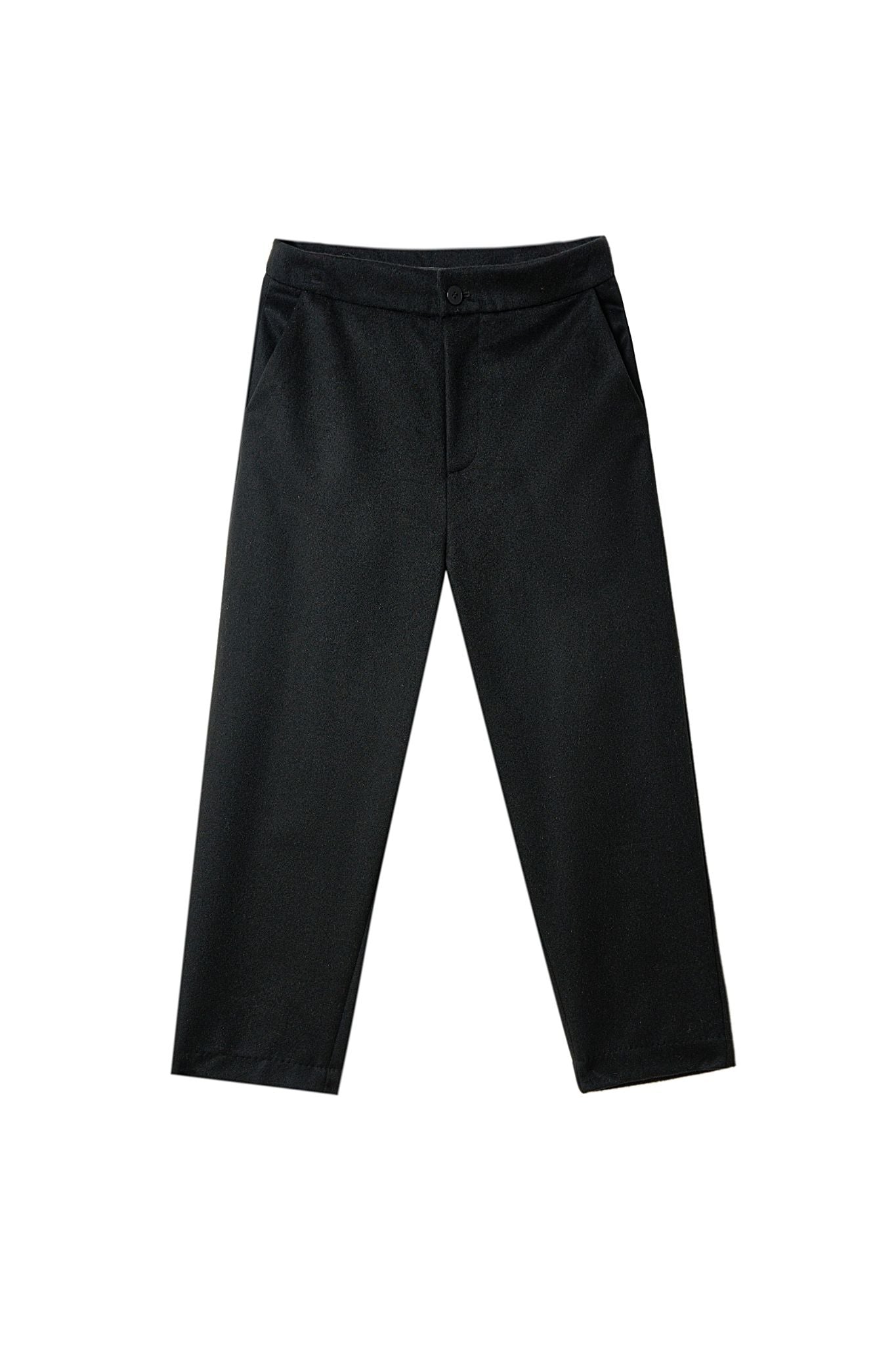 90% Wool 10% Cashmere Slim Fit Black Casual Pants for Women