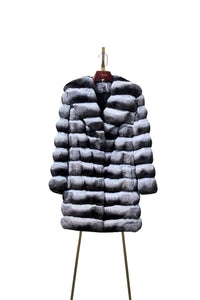 Elegant Women's Long Chinchilla Fur Coat