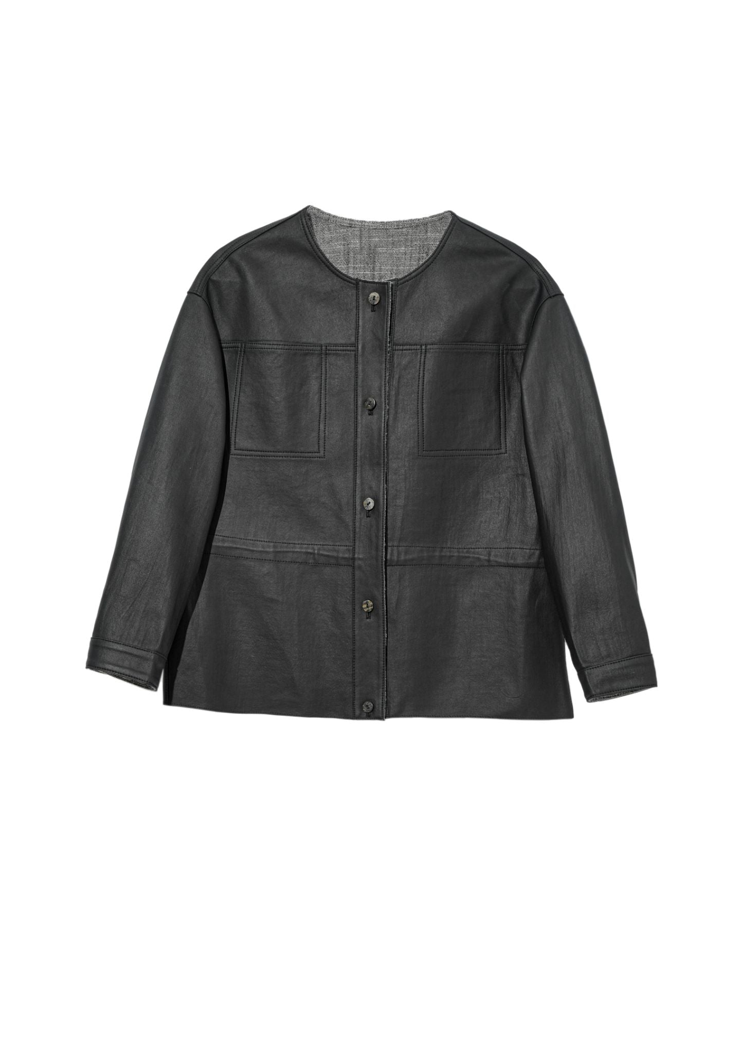 Urban Edge: Sleek Leather Jacket for Women