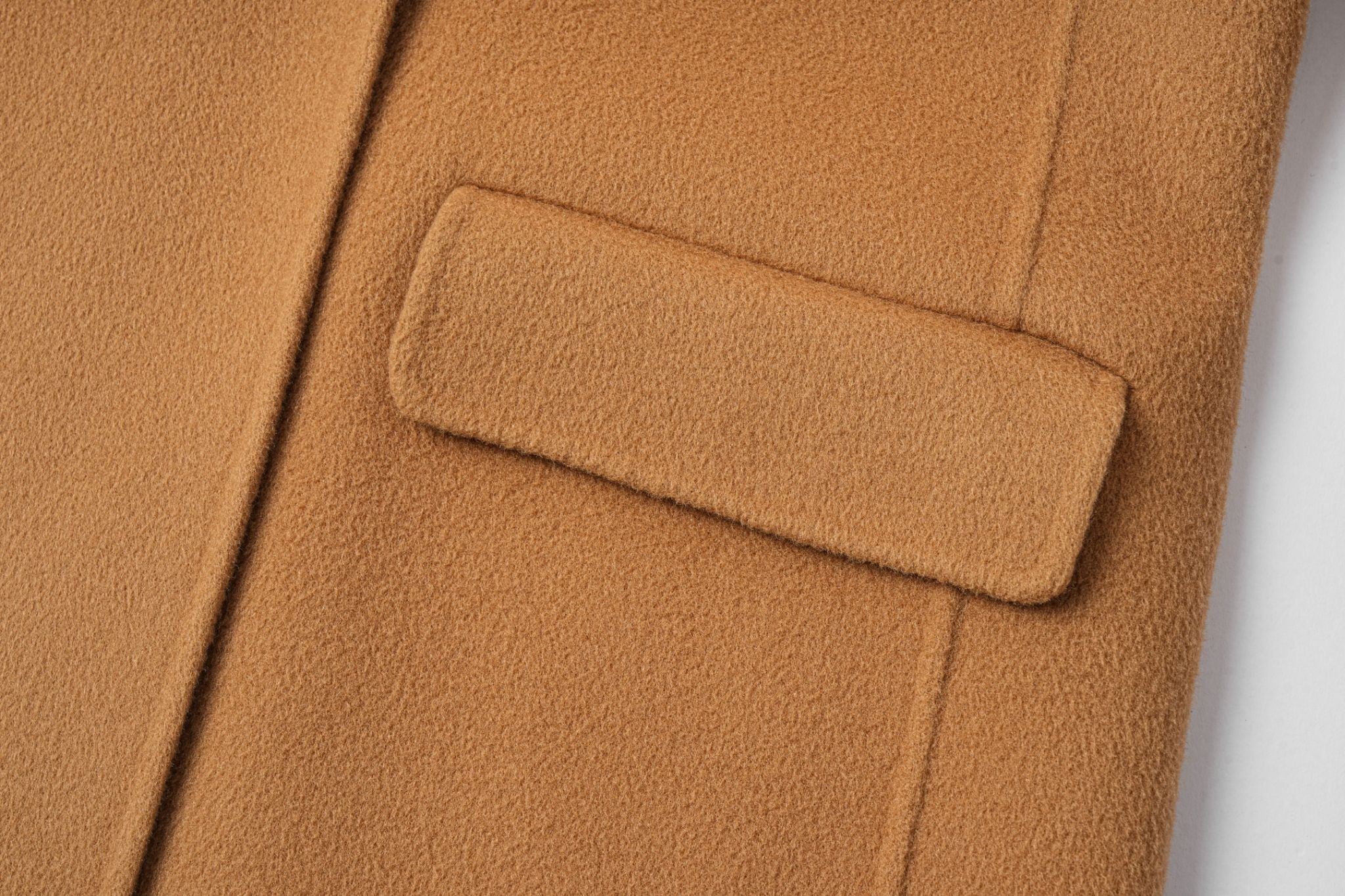 Classic Double-Breasted Cashmere Coat in Camel