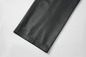 Versatile Matte Fashionable Thin Wide-leg Leather Pants for Women