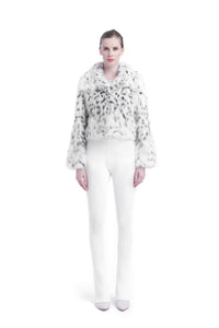 Glamorous Pure White Lynx Fur Coat for Women