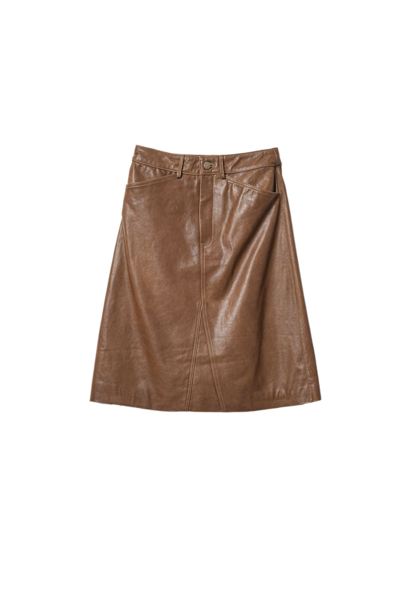 Leather Luxe: Stylish Leather Skirt Ensemble