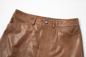 Leather Luxe: Stylish Leather Skirt Ensemble