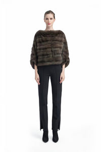 Fashionable Sable Fur Jacket with Short Length