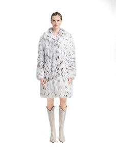 Luxuriously Soft Pure White Lynx Fur Coat